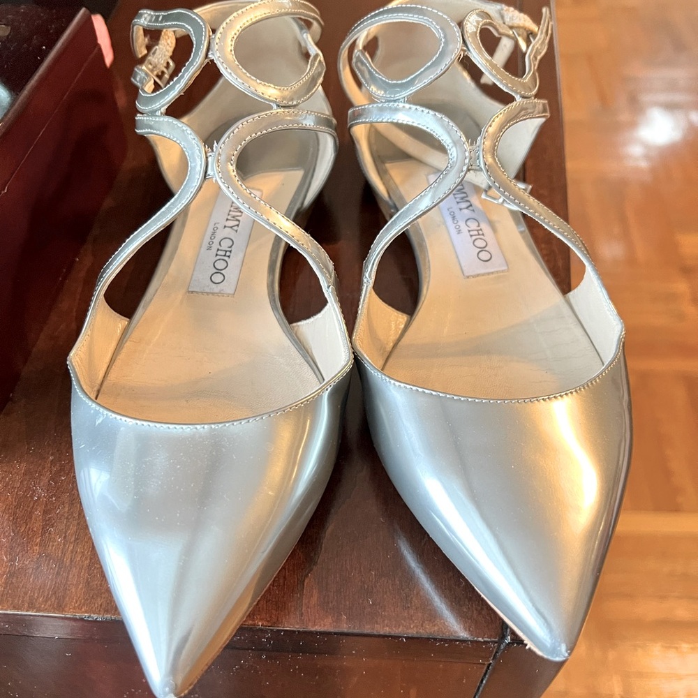 Jimmy Choo silver flats